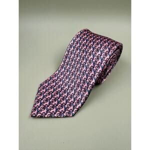 Citterio 1890 Mens Silk Tie Grey Blue Geometric Medallion Made in Italy Necktie